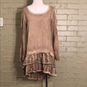 Black Swan Tan Ruffled Dress :M